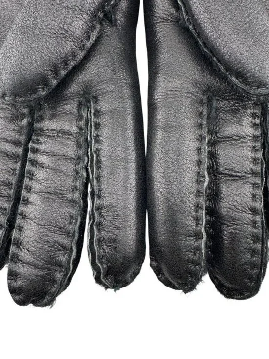 Gucci Glove Shearling Mouton Leather Gloves Black - Picture 3 of 8
